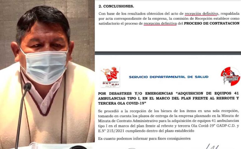 GOBERNADOR DE POTOSI COMPRA DE AMBULANCIAS FANTASMAS