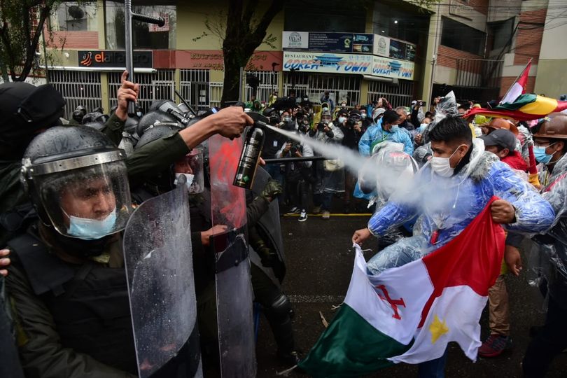 protestas de maestros en La Paz