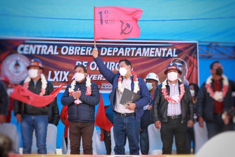 PRESIDENTE ARCE EN EL DIA DEL TRABAJADOR
