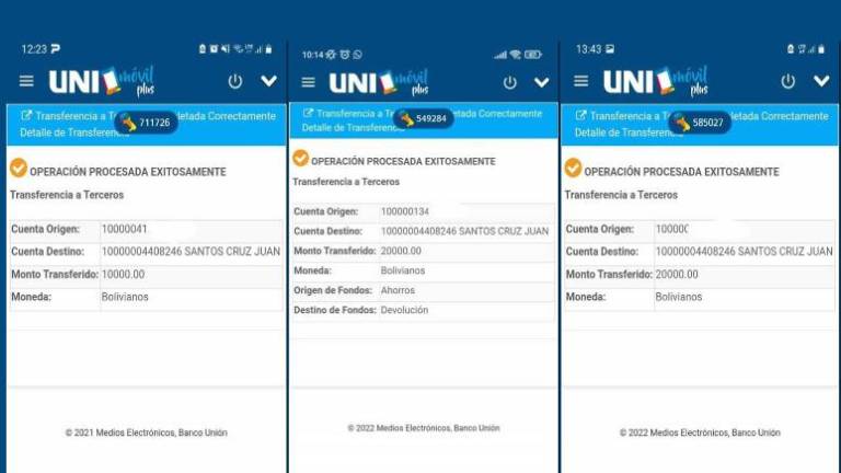 depositos bancarios a juan santos cruz