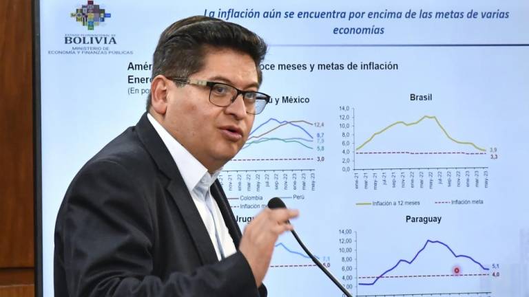 El ministro de Economía, Marcelo Montenegro, destaca los principales indicadores de la economía boliviama. Ministerio de Economía