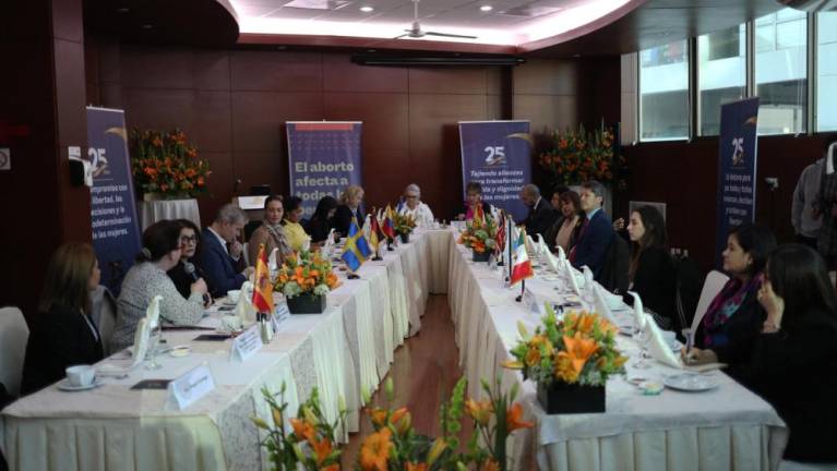 Representantes de al menos diez delegaciones diplomáticas de Europa y de América Latina participan de un conversatorio hoy, en La Paz. EFE