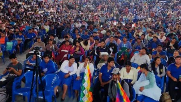 nauguración del XII Congreso de Mujeres de las Seis Federaciones del Trópico de Cochabamba, en octubre de 2022
