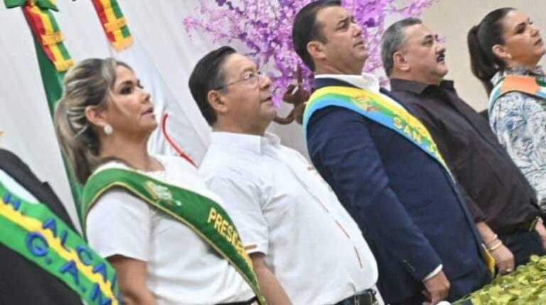 El presidente Luis Arce en el acto en Beni.