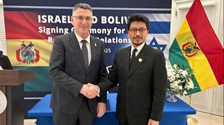 CANCILLER DE BOLIVIA CON SU PAR DE ISRAEL